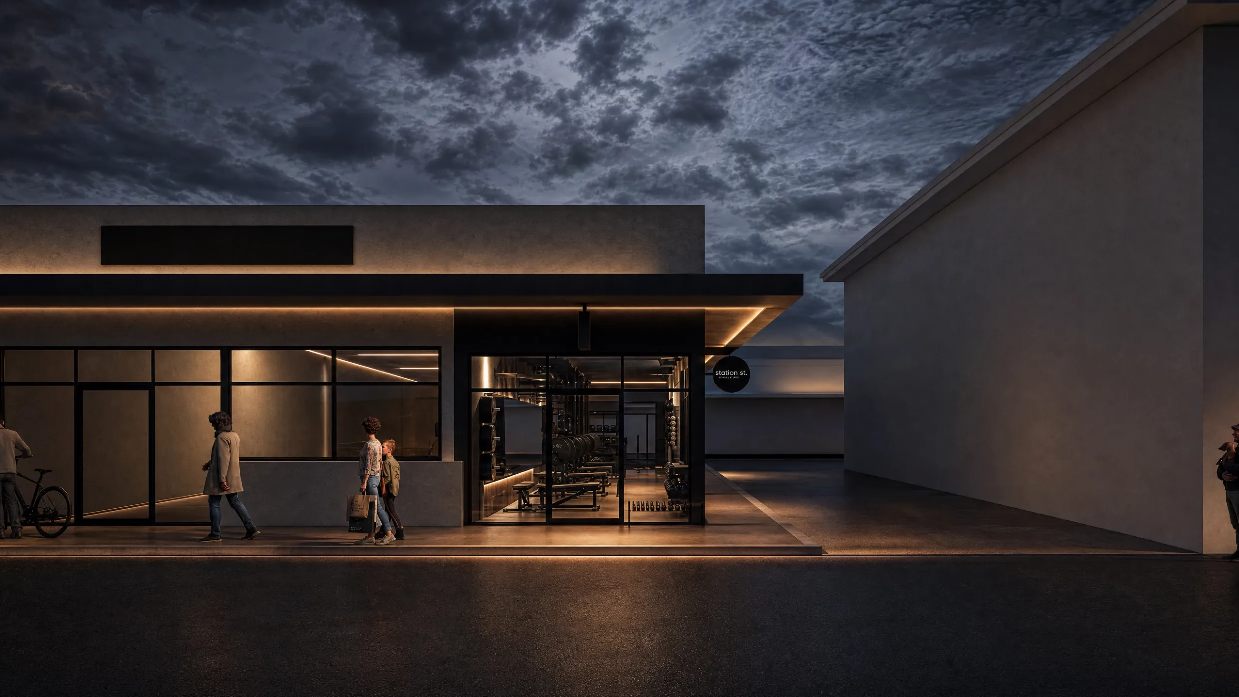 Render of the new Station Street Fitness studio, view 3